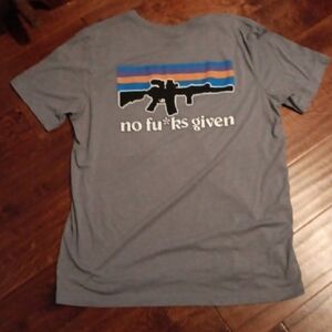 NFG Lunkers Mens No Fu*ks Given T-shirt Size XL Gray